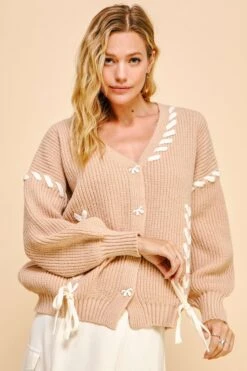 Davi & Dani Lace-Up Ribbon Bow Button Down Cardigan -Little Loom Store 59dc3a7b 3ed2 4e31 bb35 82ee4d80d3e4 Max