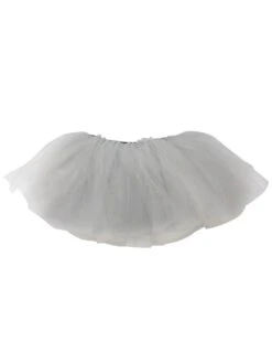 Silver - 5 Layer Tutu Skirt For Running, Dress-Up, Costumes
