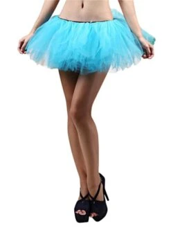 Adult Size Women's 5 Layer Tutu Skirt For Running, Dress-Up, Dance, Costumes -Little Loom Store 5L Turq 1