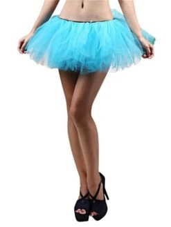 Turquoise Blue - 5 Layer Tutu Skirt For Running, Dress-Up, Costumes