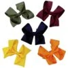 5 Pack Of 4.5" Grosgrain Fall Fun Seasonal Colors Girls Hair Bows