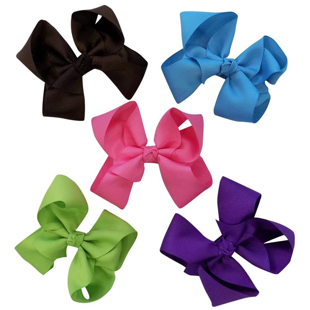 5 Pack Of 4.5" Grosgrain Summer Brights Seasonal Colors Girls Hair Bows 3 5 Pack Of 4.5" Grosgrain Summer Brights Seasonal Colors Girls Hair Bows