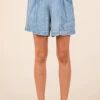 Mittoshop Washed Chambray Elastic Waist Easy Fit Shorts -Little Loom Store 5aee3306fc7b43708a8a59220fef669f Max Origin