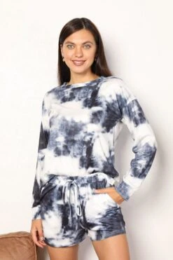 Double Take Tie-Dye Round Neck Top And Shorts Lounge Set -Little Loom Store 5c1d804f0ec64f01832bed24545c982b Max