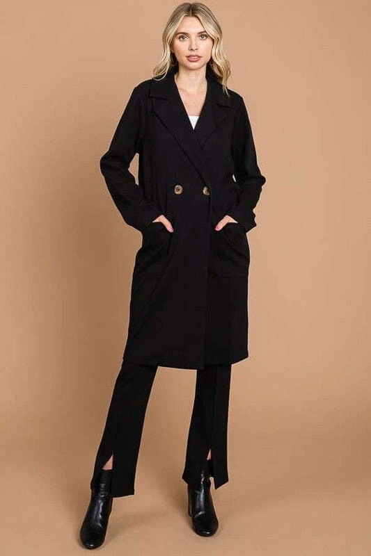 Culture Code Double Breast Lapel Collar Coat 3 Culture Code Double Breast Lapel Collar Coat
