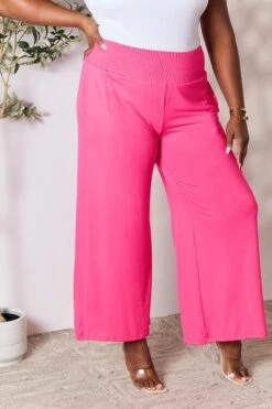 Double Take Full Size Smocked Wide Waistband Wide Leg Pants -Little Loom Store 5e270b8fe9384141a746df0faeef8ee9 Min