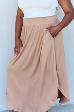 Full Size High Waist Scoop Hem Maxi Skirt In Tan -Little Loom Store 5ec0721425024f9383a6df1e18c4bb06 Max
