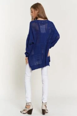 Davi & Dani Openwork Side Slit Drop Shoulder Knit Cover Up -Little Loom Store 61dbdba6 cf68 4e24 b4b8 6a135048c21b Max