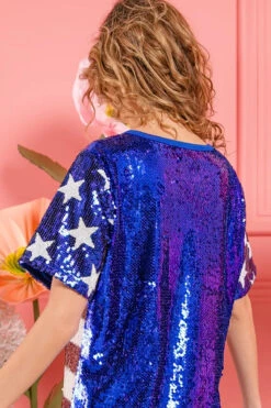 BiBi American Flag Theme USA Lettering Sequin Top -Little Loom Store 62ef3da3392d4a95a1cbfb30a86b5cfb Max Origin