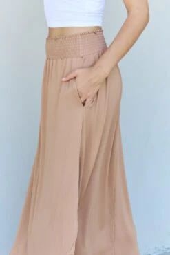Full Size High Waist Scoop Hem Maxi Skirt In Tan -Little Loom Store 656f9e31d58b44e5a2230ff2a61bc57b Max
