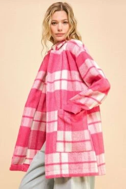 Davi & Dani Plaid Open Front Drop Shoulder Longline Coat -Little Loom Store 66b8996e b2bd 4faa b033 f2a27eba7d59 Max