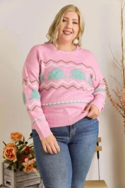 ADORA Full Size Fluffy Tree Sweater Top Plus Size -Little Loom Store 66e32a0c bd69 4ce2 914f 556572ded069 Max Origin
