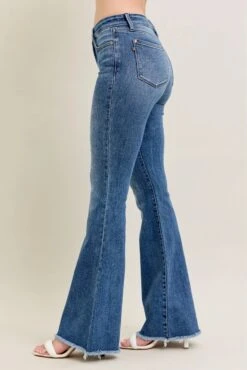 Judy Blue Full Size Mr Vintage Wash Flare Jeans W/ Destroy And Fray Hem Plus Size -Little Loom Store 67852e6710b14af29a03cfad9584b35a Max Origin