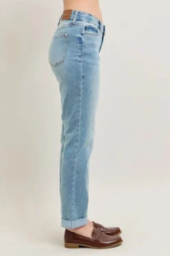 Judy Blue Full Size V-Front Cuff Boyfriend Jeans Plus Size -Little Loom Store 68588fcbc56246e2a8d52e4a920ea521 Max Origin