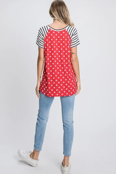 Heimish Full Size Star & Striped Round Neck Short Sleeve T-Shirt Plus Size 9 Heimish Full Size Star & Striped Round Neck Short Sleeve T-Shirt Plus Size - Image 7