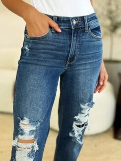 Judy Blue Full Size Mid Rise Distressed Raw Hem Jeans -Little Loom Store 69951929 f776 4944 8165 b10f6c1a429f Max