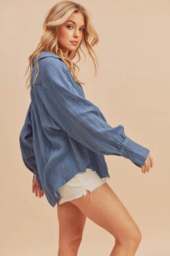 Aemi + Co Raw Hem Button Down Raglan Sleeve Shirt -Little Loom Store 69de5b98 dc9c 4c5a 9f4c a8e15b053874 Max