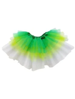 Green, Lime, White 6 Layer Tutu Skirt Costume For Girls, Women, Plus