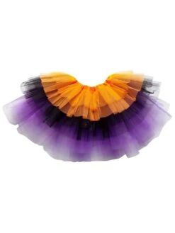 6 Layer Costume Tutu Skirt - Toddler, Kid, Teen, Adult, & Plus Sizes -Little Loom Store 6L Orange Black Purple 1