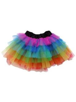 Rainbow 6 Layer Tutu Skirt Costume For Girls, Women, Plus