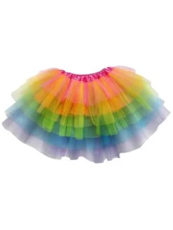 6 Layer Costume Tutu Skirt - Toddler, Kid, Teen, Adult, & Plus Sizes -Little Loom Store 6L Rainbow Adult 1