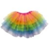 Neon Rainbow 6 Layer Tutu Skirt Costume For Girls, Women, Plus