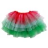 Red, White, Green 6 Layer Tutu Skirt Christmas Costume For Girls, Women, Plus -Little Loom Store 6L Red White Green