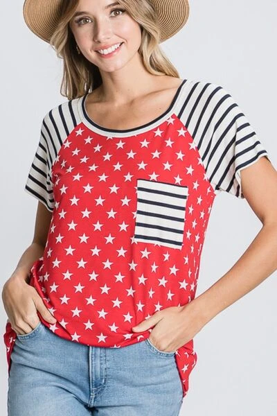Heimish Full Size Star & Striped Round Neck Short Sleeve T-Shirt Plus Size 7 Heimish Full Size Star & Striped Round Neck Short Sleeve T-Shirt Plus Size - Image 5