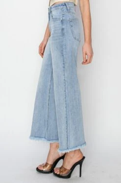 RISEN High Rise Crop Wide Fray Hem Jeans -Little Loom Store 70208499 3556 4bd6 8cce 20af3f213f3b Max