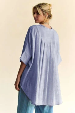 Davi & Dani Rhinestone Pleat Back Short Sleeve Loose Fit Shirt -Little Loom Store 714b2dc4eb604ebab6a4abe86e78a20b Max Origin