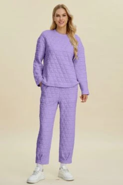 Double Take Full Size Texture Round Neck Long Sleeve Top And Pants Set -Little Loom Store 71c98d97 8a47 4889 bede 86f54a2815c2 Max