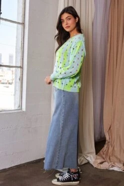 Davi & Dani Two-Tone Ribbed Hem Openwork Knit Top -Little Loom Store 71d78b83 253b 4889 96c0 fbac57c6b39c Max