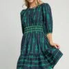 Umgee Ribbon Print Frill Contrast Velvet Trim Half Sleeve Dress -Little Loom Store 725145db 8189 409e ad16 9640c87e1c9f Max