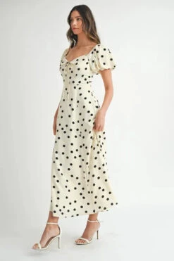 MABLE Polka Dot Puff Sleeve Midi Dress -Little Loom Store 729b40559dd04bc89914040bcb65788d Max Origin