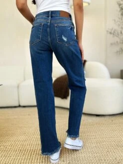 Judy Blue Full Size Mid Rise Distressed Raw Hem Jeans -Little Loom Store 73eb1fb9 31bb 4b33 9f5c 8d702e04666a Max