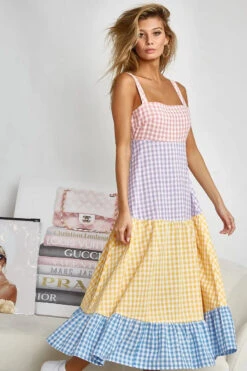 BiBi Color Block Tiered Gingham Dress 18 BiBi Color Block Tiered Gingham Dress -Little Loom Store 7431f7d632f1444a89091c3bb0dd3c4c Max Origin