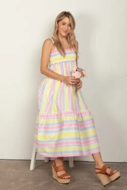 Striped Woven Smocked Midi Cami Dress -Little Loom Store 74706796 54a5 4726 83a1 2c8488c01e61 Max