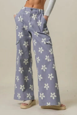 BiBi Flower Printed Side Pocket Wide Pants -Little Loom Store 7519cb649e0044dc83957450c3d504a5 Max Origin