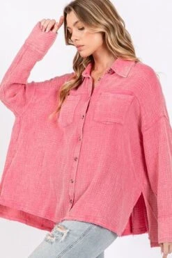 SAGE + FIG Frayed Hem Side Slit Button Down Shirt -Little Loom Store 7531a327 b43b 46d5 a19c 4f92dd97a50c Min