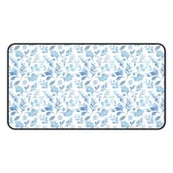 Floral Desk Mat - Elegant Blue Floral Design For Home Office Decor -Little Loom Store 7598548505596629203 2048