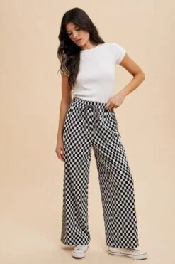 Annie Wear Drawstring Checkered Wide Leg Pants -Little Loom Store 76098e8c f1f6 4c2d b085 b39abdd8f819 Min