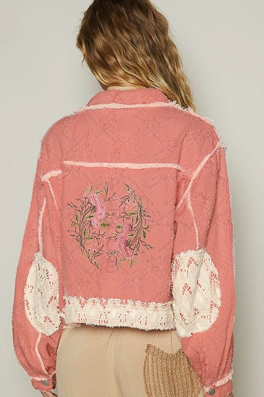 POL Crochet Patch Embroidered Button Up Jacket 4 POL Crochet Patch Embroidered Button Up Jacket - Image 2
