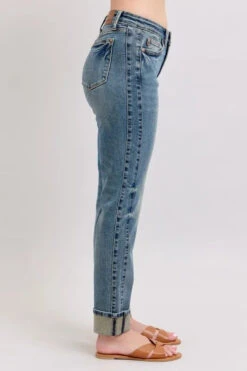 Judy Blue Full Size Mid Rise Vintage Wash Double Roll Cuff Boyfriend Jeans Plus Size -Little Loom Store 76f8b1d8d9e84e60b5e8a8dc0b179df3 Max Origin