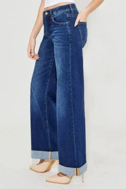 RISEN Full Size Tummy Control High Rise Wide Leg Cuffed Jeans Plus Size -Little Loom Store 77f0a01a60454328a55d90f9b9026f01 Max Origin