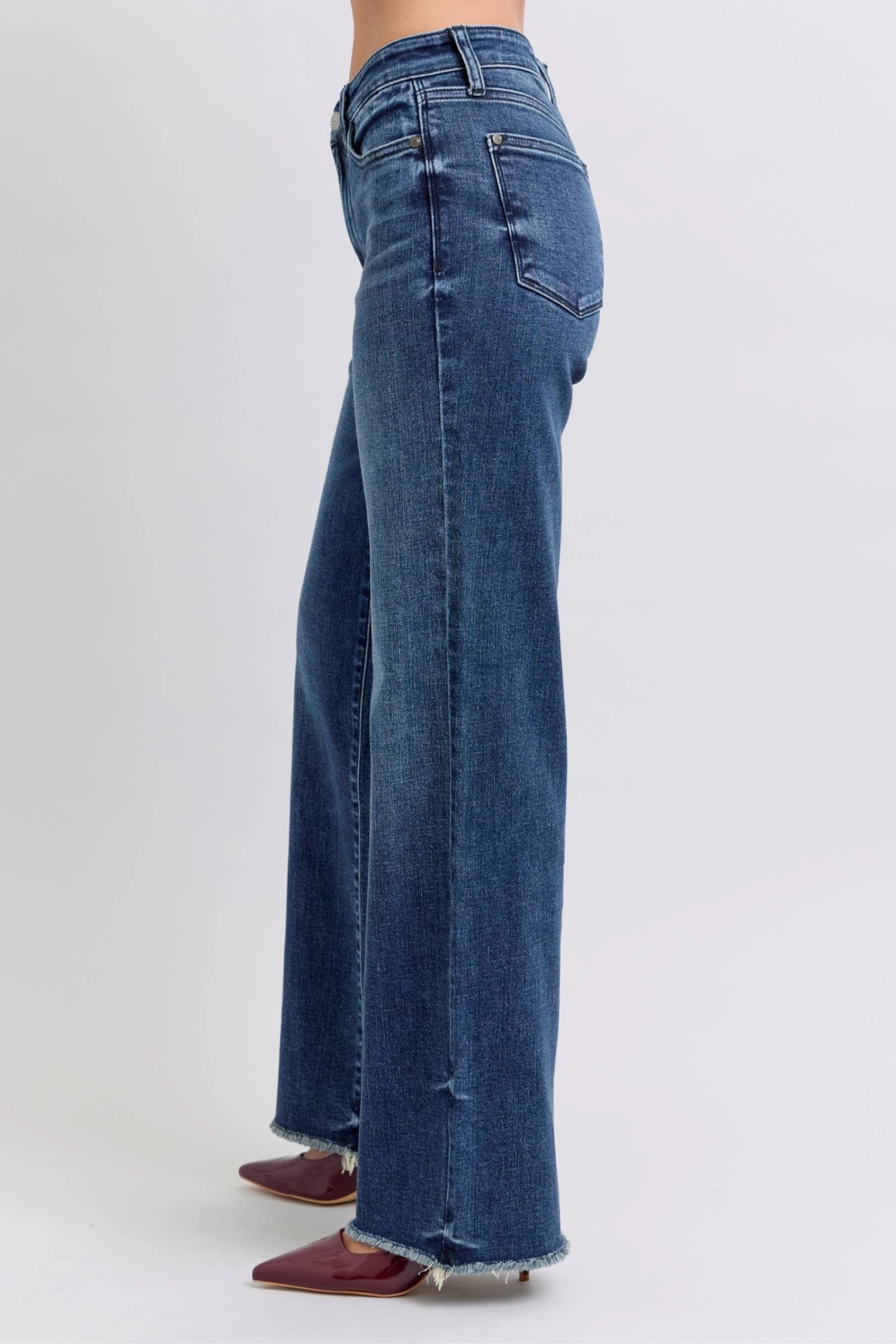 Judy Blue Full Size Raw Hem Mid Rise Jeans 6 Judy Blue Full Size Raw Hem Mid Rise Jeans - Image 4
