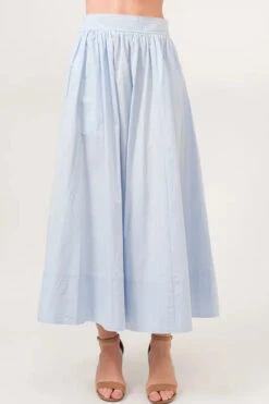 And The Why A-line Flowing Elastic Back Midi Skirt