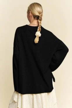 Davi & Dani High-Low Round Neck Drop Shoulder Sweater -Little Loom Store 78727ee7 7401 4547 802d c96595c0df9d Max