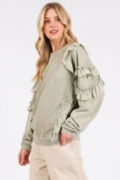Mittoshop Ruffled Mineral Washed Round Neck Long Sleeve Sweatshirt -Little Loom Store 7a1c187f 954b 43f5 93fe 4751a5caea57 Min