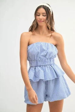 MABLE Gingham Tube Top And Shorts Set -Little Loom Store 7b413c79e90949e8ba5ac2a9406ba261 Max Origin