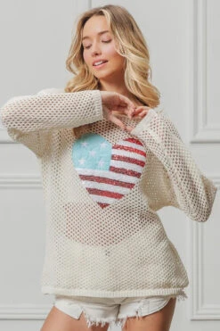 BiBi Sequin American Flag Heart Knit Up -Little Loom Store 7ddaf7a5c59d429db9606d1622d6c24c Max Origin